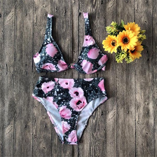 

women's swimwear bikinis 2021 woman bathing suit brazilian bikini set biquini swimming push up female bathers floral swimsuit, White;black
