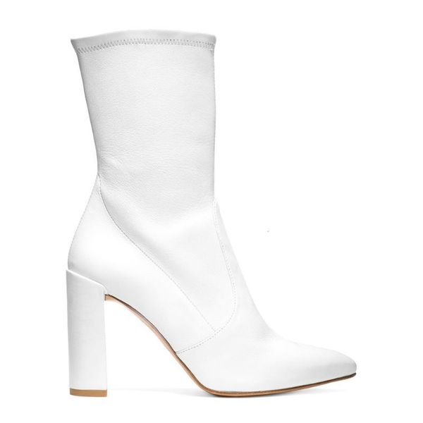 

boots heel black high ankle socks autumn white short woman