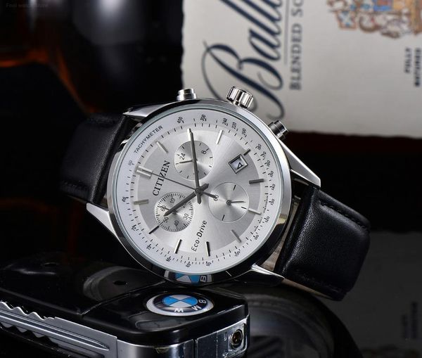 

wristwatches fashion luxury quartz men watches japan brand business casual leather band watch men's world chronograph wristwatch man, Slivery;brown