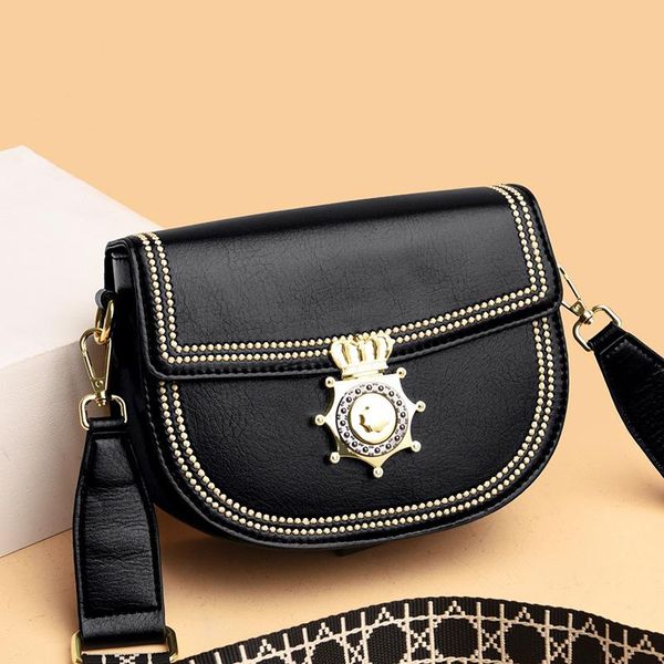 

evening bags luxury handbags fashion 2021 casual women leather messenger shoulder bag for daily designer black female crossbody saddle