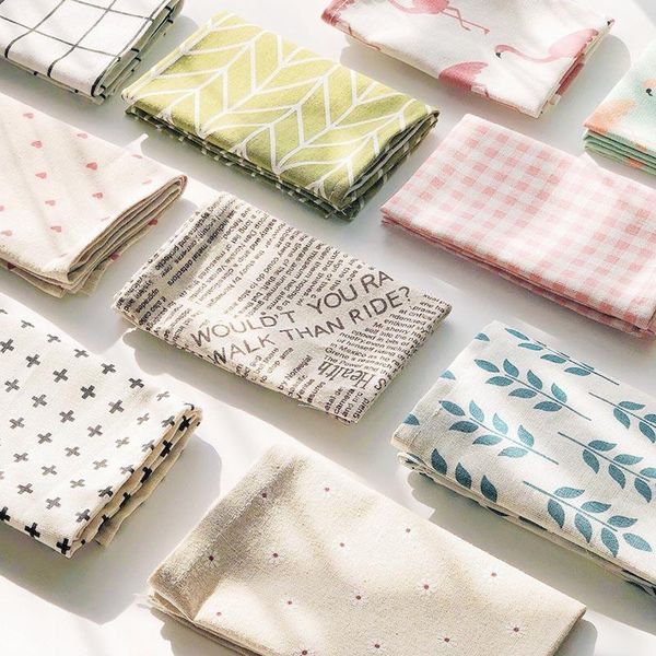 

mats & pads plaid cotton placemat fabric table napkins simple design japanese fashion style tableware kitchen tool