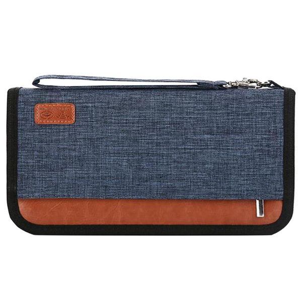

card holders travel wallet cash holder full closure outdoor zipper storage waterproof passport organizer fashion antitheft accessories, Brown;gray
