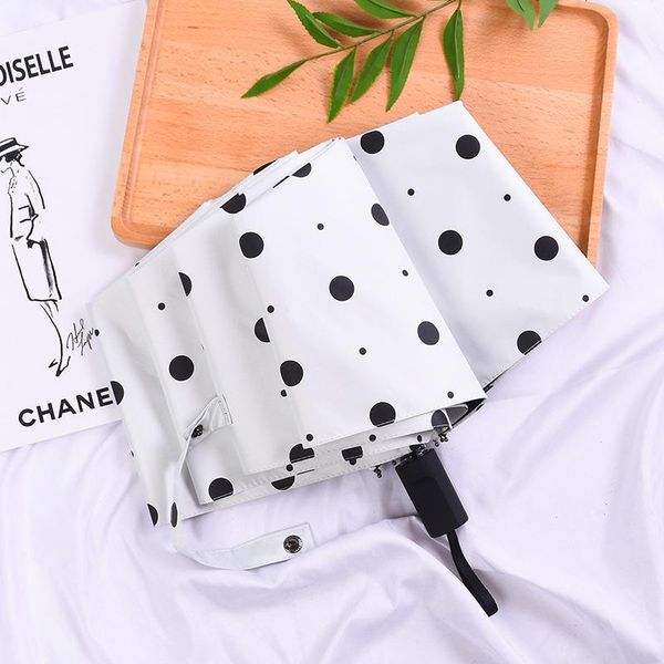 

umbrellas wave point sunny umbrella sun dual-use folding manual three-fold sunscreen small fresh