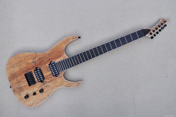 7 cordas Ash corpo guitarra elétrica com captadores HH, Fingerboard de Rosewood, Hardware Preto, Oferta Personalizada