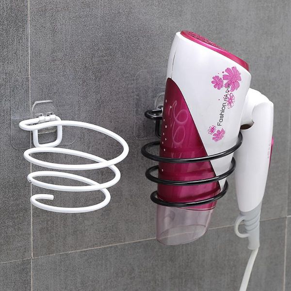 

hooks & rails 1 pc hair dryer holder rack barber salon styling storage straighteners organizer adhesive wall mounted metal