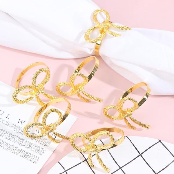 

napkin rings 6 pc/lot golden ring butterfly bow tie buckle el restaurant