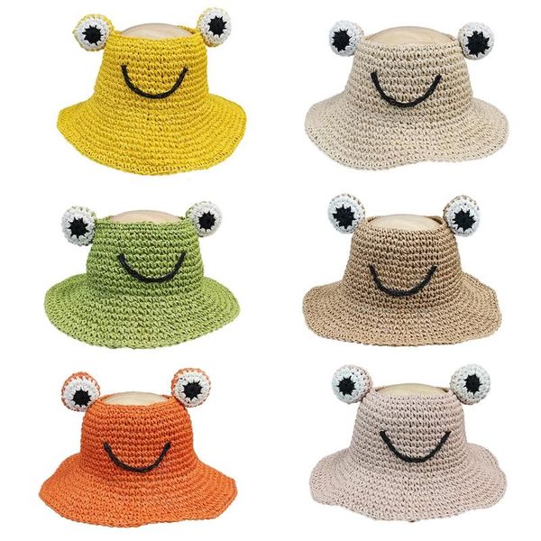 

wide brim hats summer hat sun protection adjustable straw empty brimmed visor woven cap for boys girls outdoor beach, Blue;gray