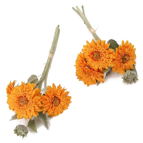 

novelty items artificial flowers fake silk sunflowers bouquets for table arrangements home kitchen office windowsill decoration