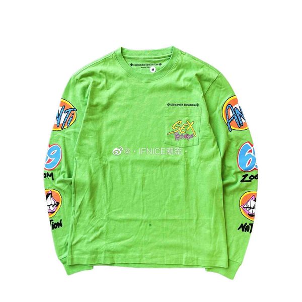 

designer crocin records green graffiti long sleeve tee, White;black