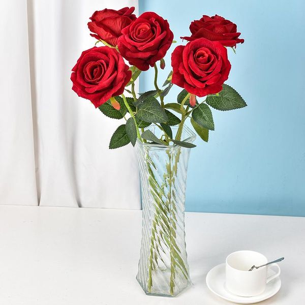 

decorative flowers & wreaths single big flower head rose artificial silk bouquet peony bud bride wedding decoration home decor fake ornament