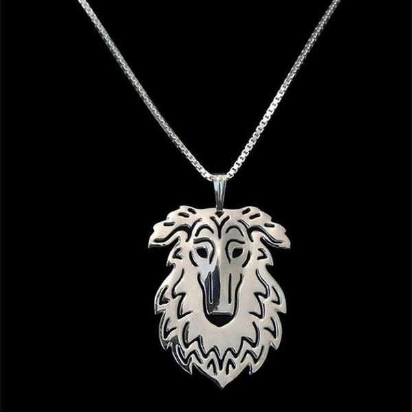 

pendant necklaces 2021 fashion cutout zinc alloy animal silver plated borzoi jewelry for women drop