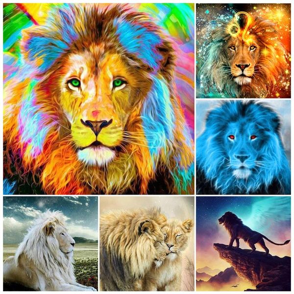 

diamond painting 5d diy full square lion king series cross stitch mosaic picture of rhinestones decor embroidery animal