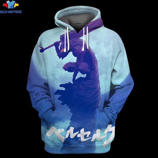 

men's hoodies & sweatshirts sonspee 3d selling japanese anime berserk printing hoodie boy girl fashion trend casual pullover po, Black