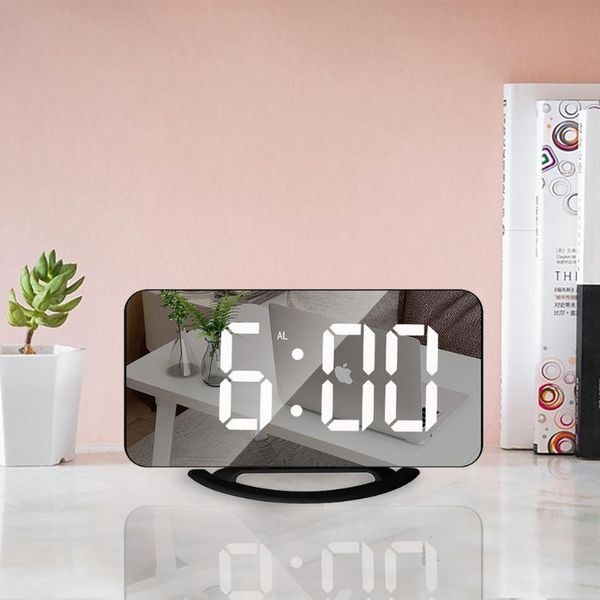 

other clocks & accessories led digital alarm clock automatic posensitive electronic desk clockdual usb output mobile phone charging mirror