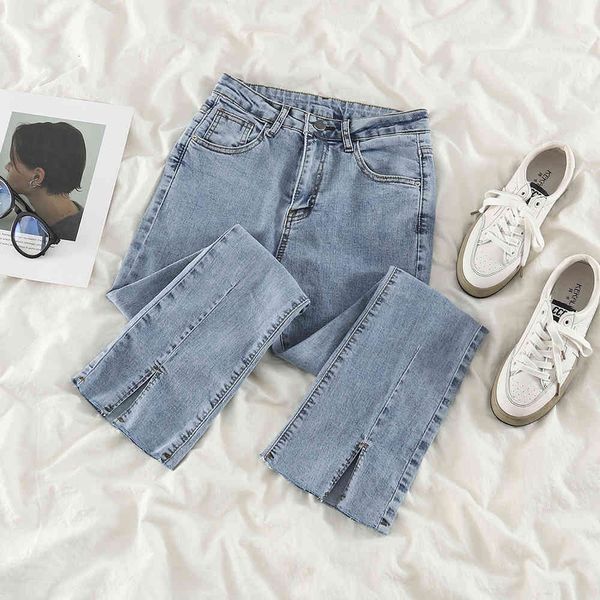 

women's shorts divided jeans, korean retro style, high waist, light, tight pants, 8khn, White;black