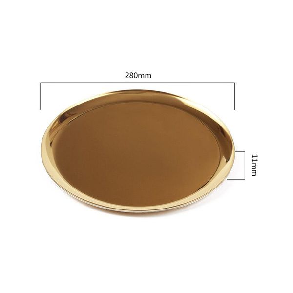 

kitchen storage & organization gold tray round dish fruit tea decoration