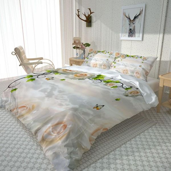 

fashion romantic flower bedding home textiles single bed double duvet cover pillow case sheet boy girl set sets
