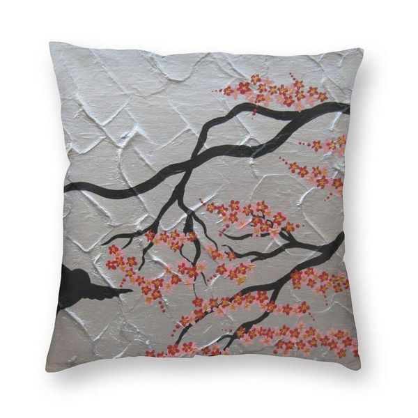

cushion/decorative pillow sakura red and silver cherry blossom cushion cover 45x45cm home decor 3d print flowers floral pattern throw case f