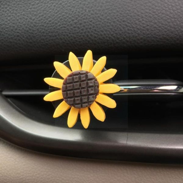 

car air freshener yellow accessories for cute decor sunflower diffuser clip scent perfume auto vent fragrance inter z7y7