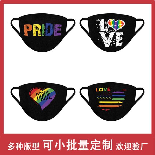 

rainbow gay flag cotton mask sunscreen black