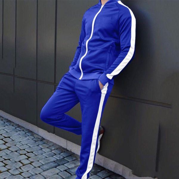 

men's tracksuits sets men clothing autumn 2-piece patchwork pocket tracksuit long sleeve blouse & pants camiseta hombre, Gray