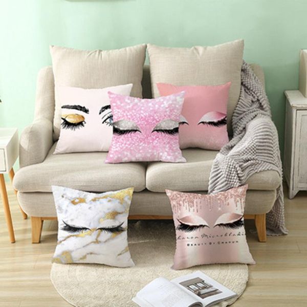 

cushion/decorative pillow eyelash beauty cushion cover fashion bedroom soft pillowcase girl lip decorative cojines throw for sofa