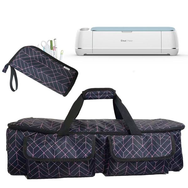 

other arts and crafts lightweight carrying case compatible with cricut explore air 2, maker, air, geometry pattern