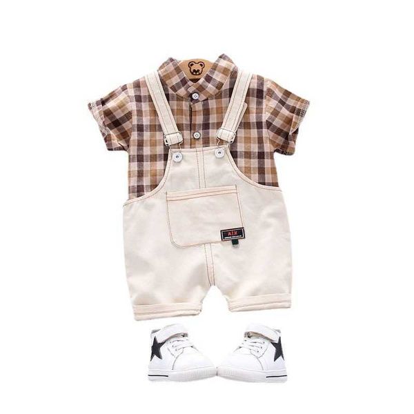 

summer toddler infant clothing baby girls boys clothes sets rainbow t shirt strap shorts 2pcs/sets kids children costume suits, White