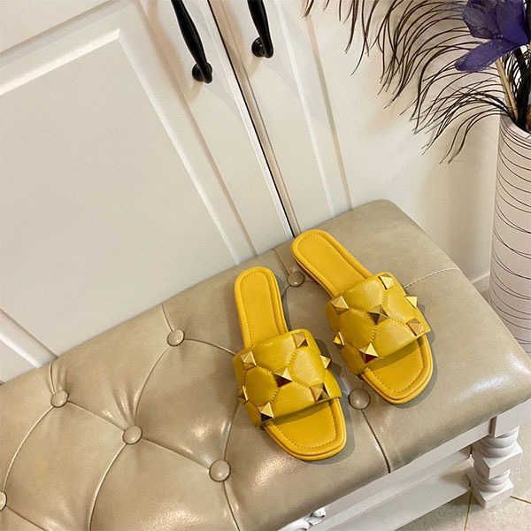

summer women sandals luxurys rivet slipper rubber beach slide gear bottoms striped causal non-slip summer huaraches flip flops size 35-42 zl, Black