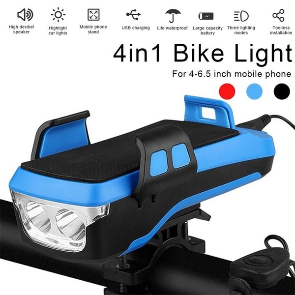 

4 modes light s bicycle headlamp mobile telephone beugel usb bike holder front lamp