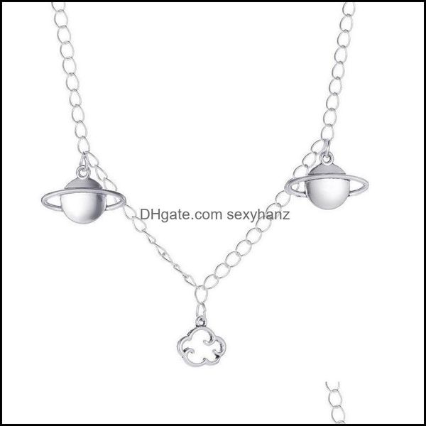 

& pendants chains star universe pendant necklace for women sier color personality planet clouds clavicle chain charm necklaces jewelry gifts, Silver