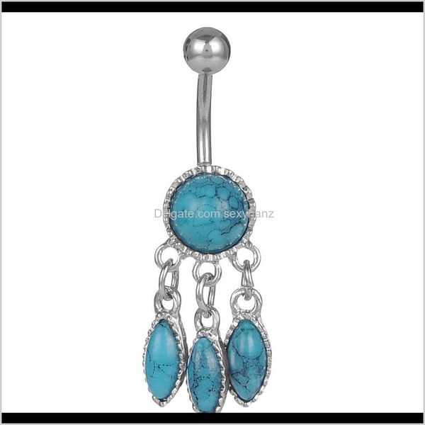 

& bell button rings delivery 2021 d0755 ( 1 ) body jewelry nice style navel belly ring 20 pcs one color stone drop factory price sx87g, Silver