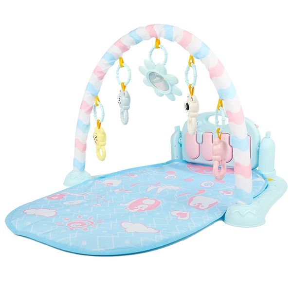 Pedalo multimodale del bambino Piano fitness blu / rosa del puzzle del fotogramma rosa con la luce della musica