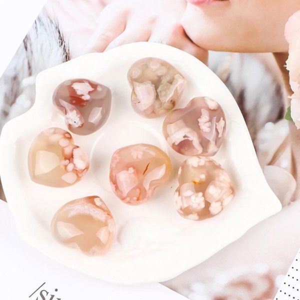 

decorative objects & figurines natural blossom agate crystal tumbled bulk healing mineral specimen gemstones gem aquarium decoration gift