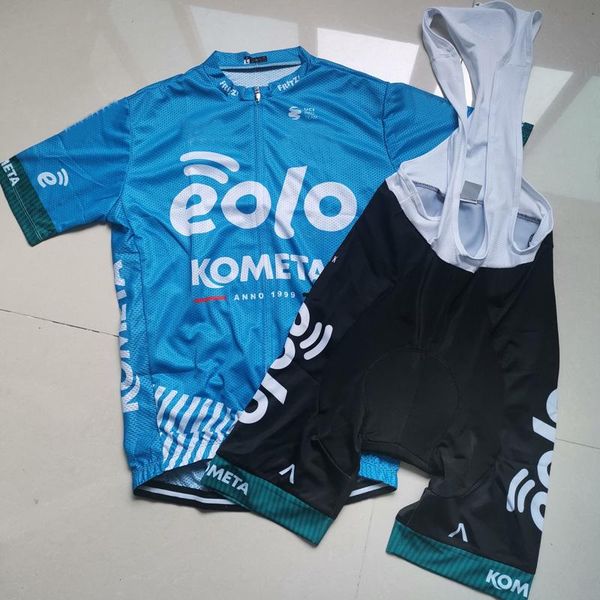 

racing sets eolo kometa blue cycling clothing men 2021 summer bike uniform breathable quick dry mtb road bicycle wear jersey set, Black;blue