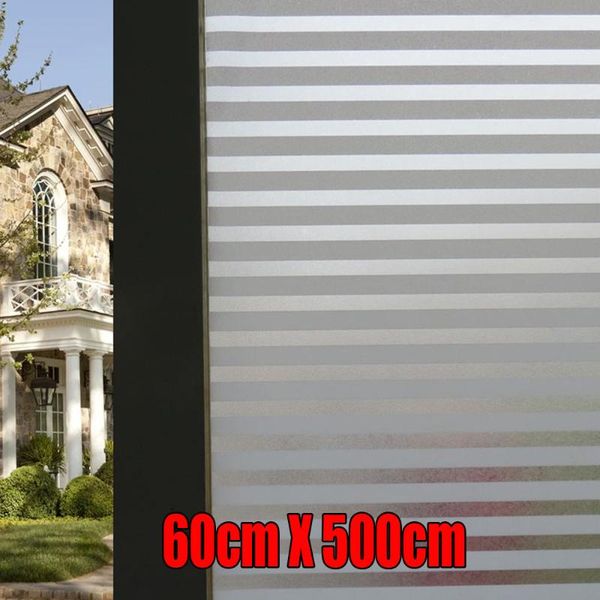 

window stickers self-adhesive film frosted white stripe glass sliding door bath shutters 60*500/60*200cm