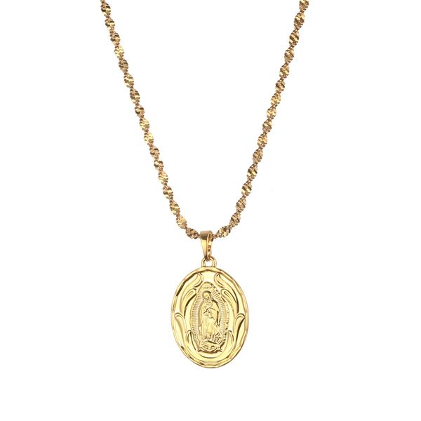 

virgin mary pendant necklaces for women gold our lady of guadalupe jewelry, Silver