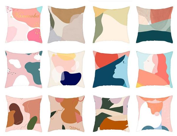 

pillow case 45x45cm polyester pillowcase colourful square cushion cover for living room geometric dreamlike deco drop
