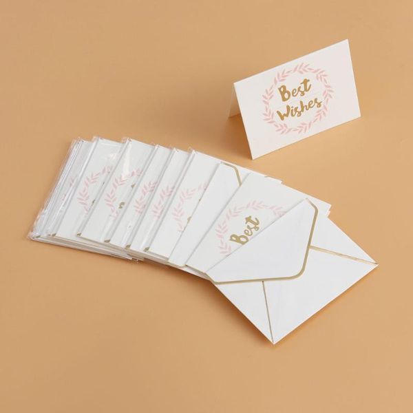 Cartões de felicitações 10pcs desejos com envelopes bênção em branco Nota