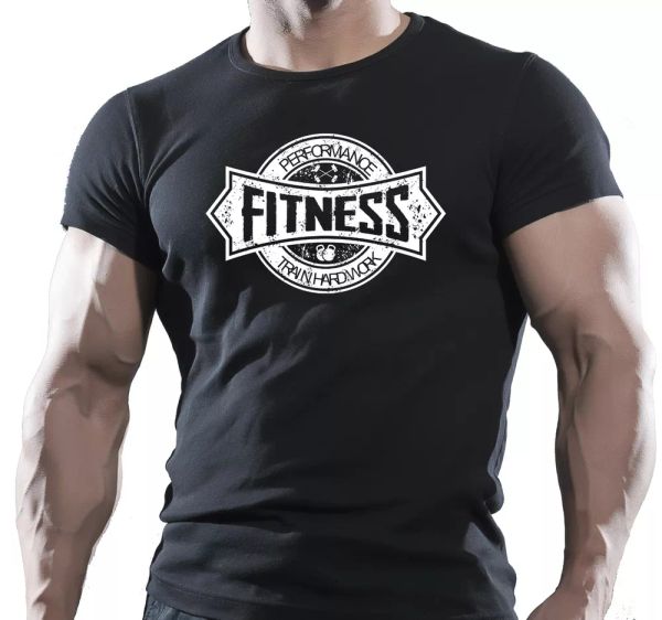 

FITNESS TRAINING BODYBUILDING GYM MOTIVATION T-Shirt MMA WORKOUT CLOTHING TOP, White;black