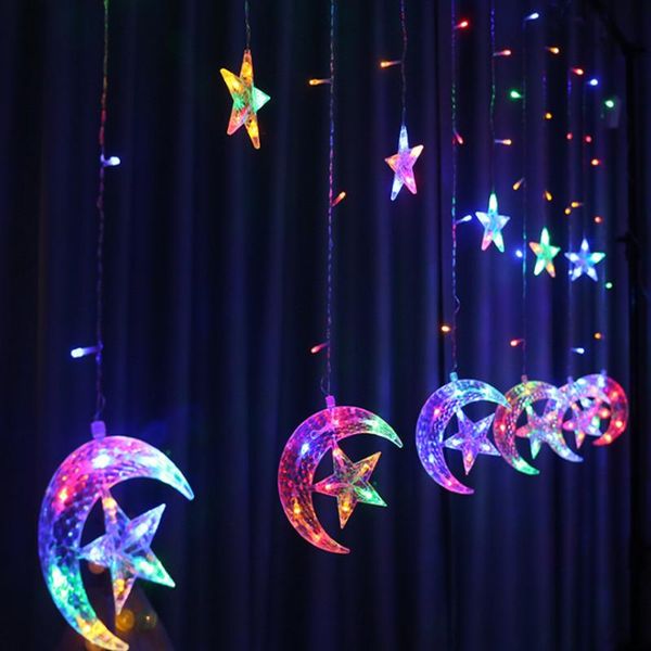 

strings 220v led icicle star ball string lights christmas fairy garland outdoor home for wedding/party/curtain/garden decoration