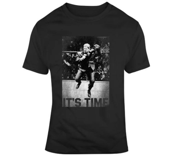 

bruce buffer it's time mma announcer fight fan t shirt, White;black