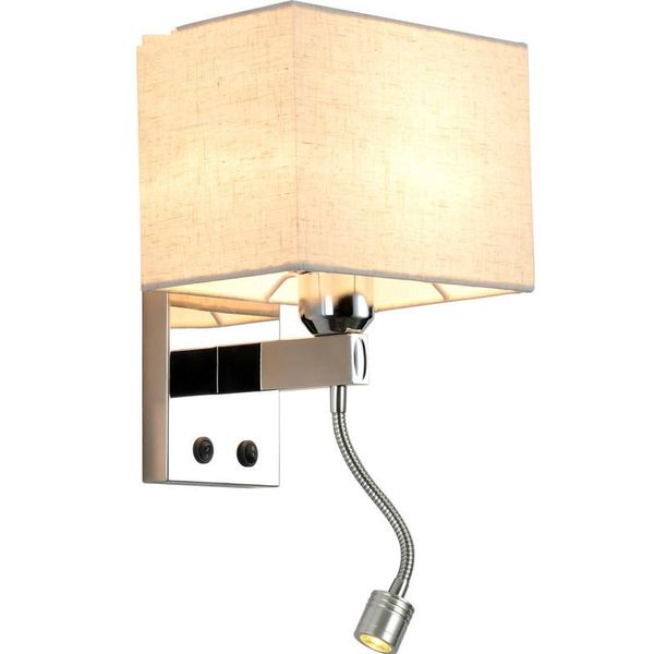 

wall lamp modern lights minimalist stainless steel fabric sconce for bedside living room corridor light fixture