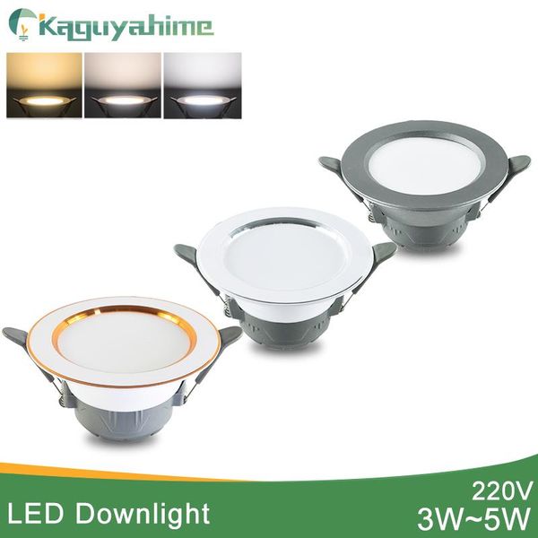 

downlights kaguyahime led downlight 5w 3w spot light ac 220v 3000k 4500k 6000k indoor recessed lamp gold silver surface spotlight