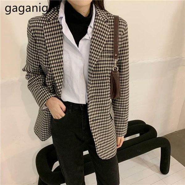 

women's suits & blazers gaganight plaid women blazer chic korean coat office lady japanese style fashion spring autumn jacket, White;black