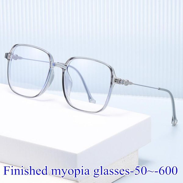 

sunglasses men vintage anti blue light minus glasses frame with degree square women myopia lens nearsighted 0 -0.5 -1.0 to -6.0, White;black