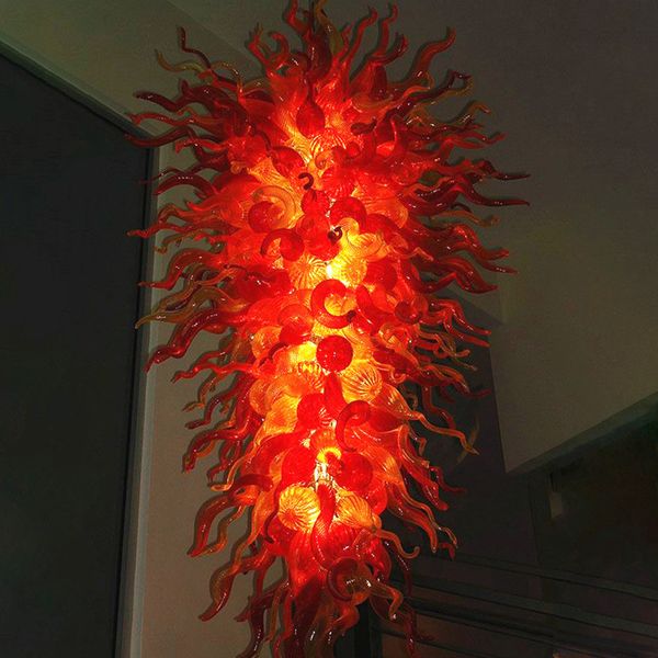 Moderne Pendelleuchten, Hängelampen, LED, Italien, Homer-Dekor, mundgeblasener Glas-Kronleuchter für Esszimmer, künstlerische große Leuchten, 28 x 60 Zoll