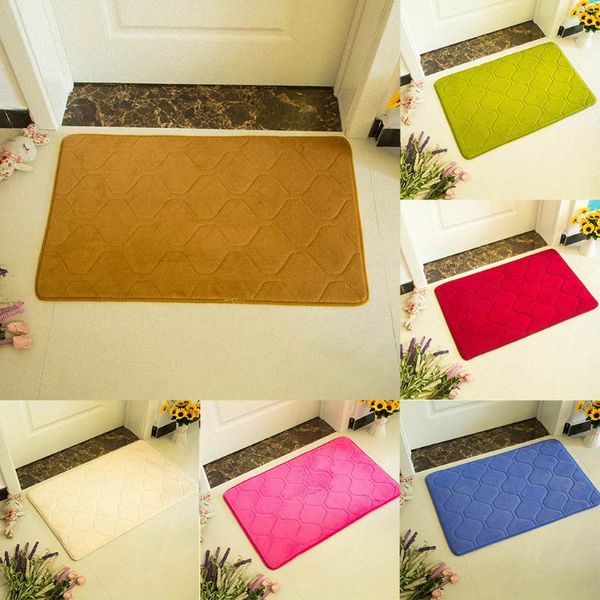 

home bathroon mat non-slip bathroom carpet soft coral fleece washable rug kitchen toilet floor decoration 1pc 40x60cm carpets