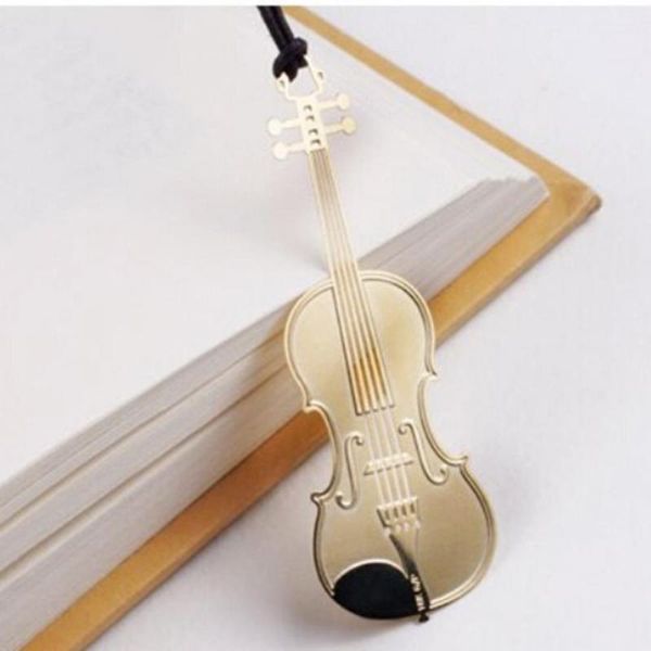 

bookmark 1 pc western instrument book mark vintage metal music trumpet violin stationery school supplies marcapaginas