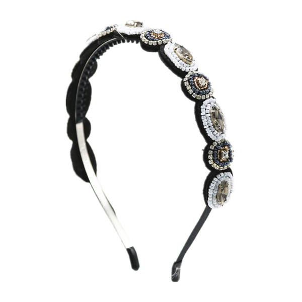 

hair accessories spring and summer handmade beaded resin colorful beads girls hairband fashion accessories-kokm, Slivery;white